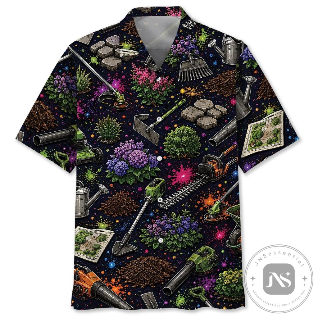 Gardening Tools And Flowers Pattern Hawaiian Shirt 44 Gardening Tools And Flowers Pattern Hawaiian Shirt
