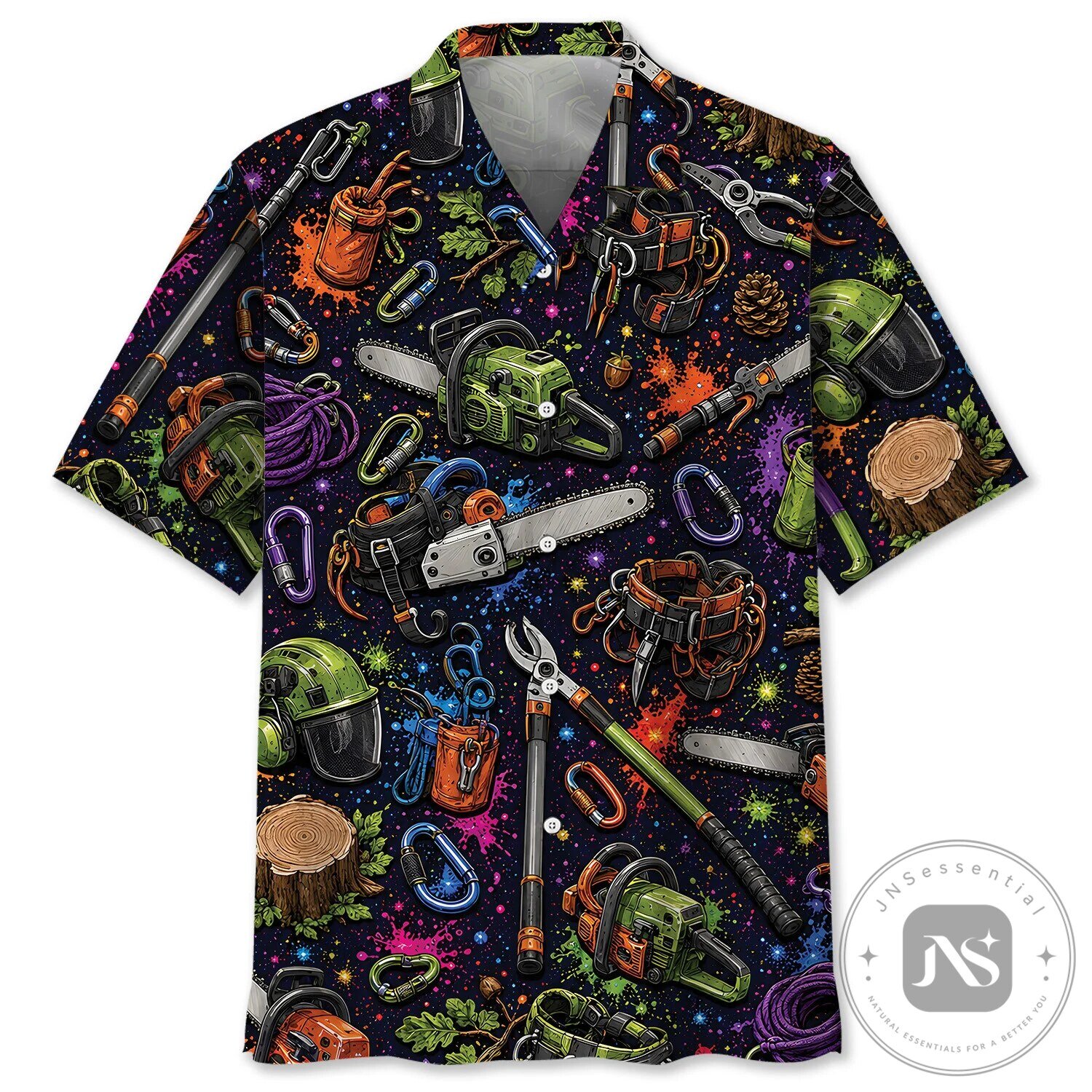 Arborist Chainsaw And Climbing Gear Hawaiian Shirt
