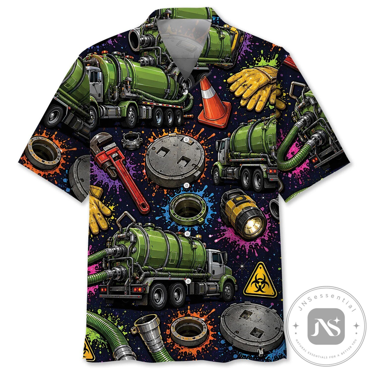 Septic Tank Worker Tools Colorful Hawaiian Shirt