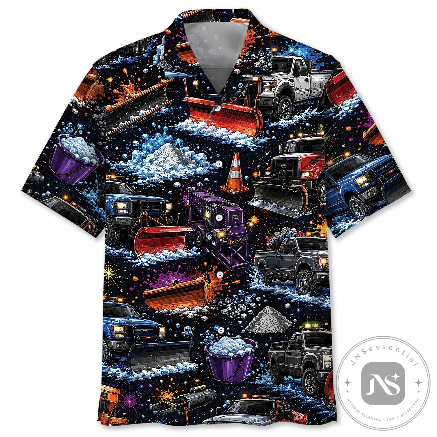 Snow Plow Truck Driver Colorful Hawaiian Shirt
