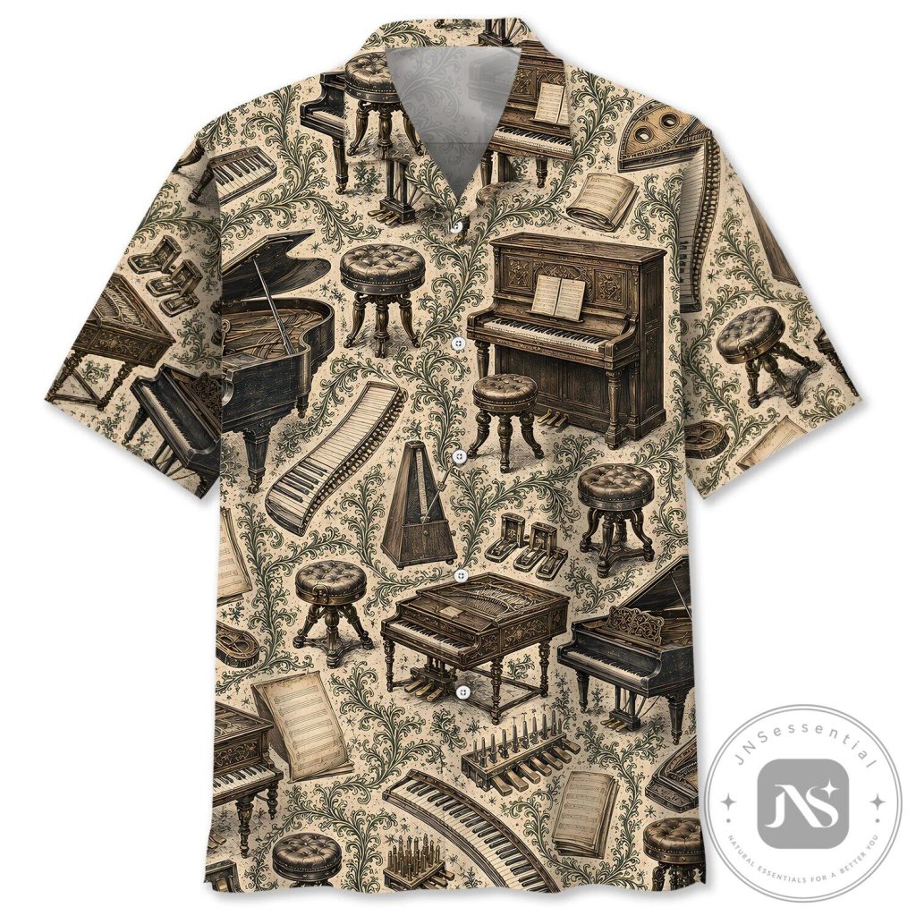 Vintage Piano Musical Instrument Hawaiian Shirt for Men and Women Vintage Piano Musical Instrument Hawaiian Shirt for Men and Women