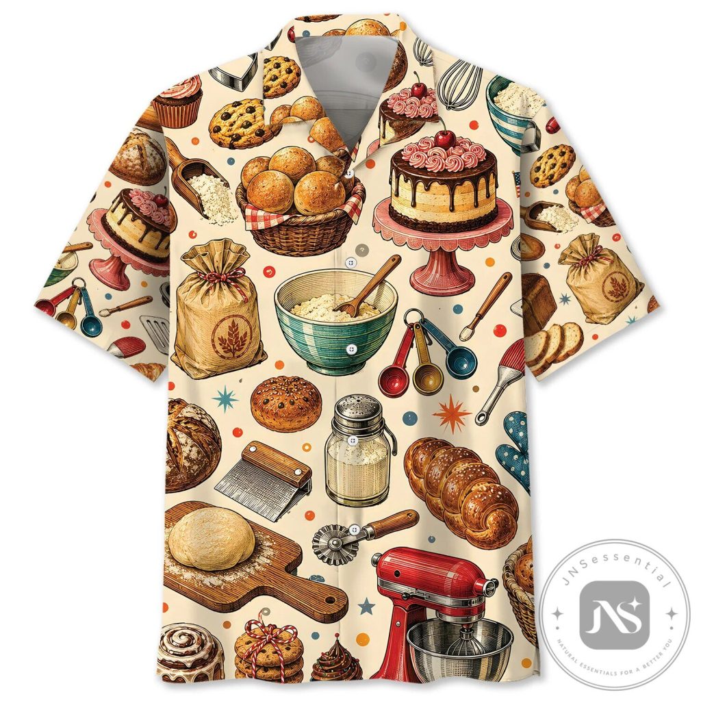 Vintage Baking Ingredients And Desserts Pattern Hawaiian Shirt 10 Vintage Baking Ingredients And Desserts Pattern Hawaiian Shirt