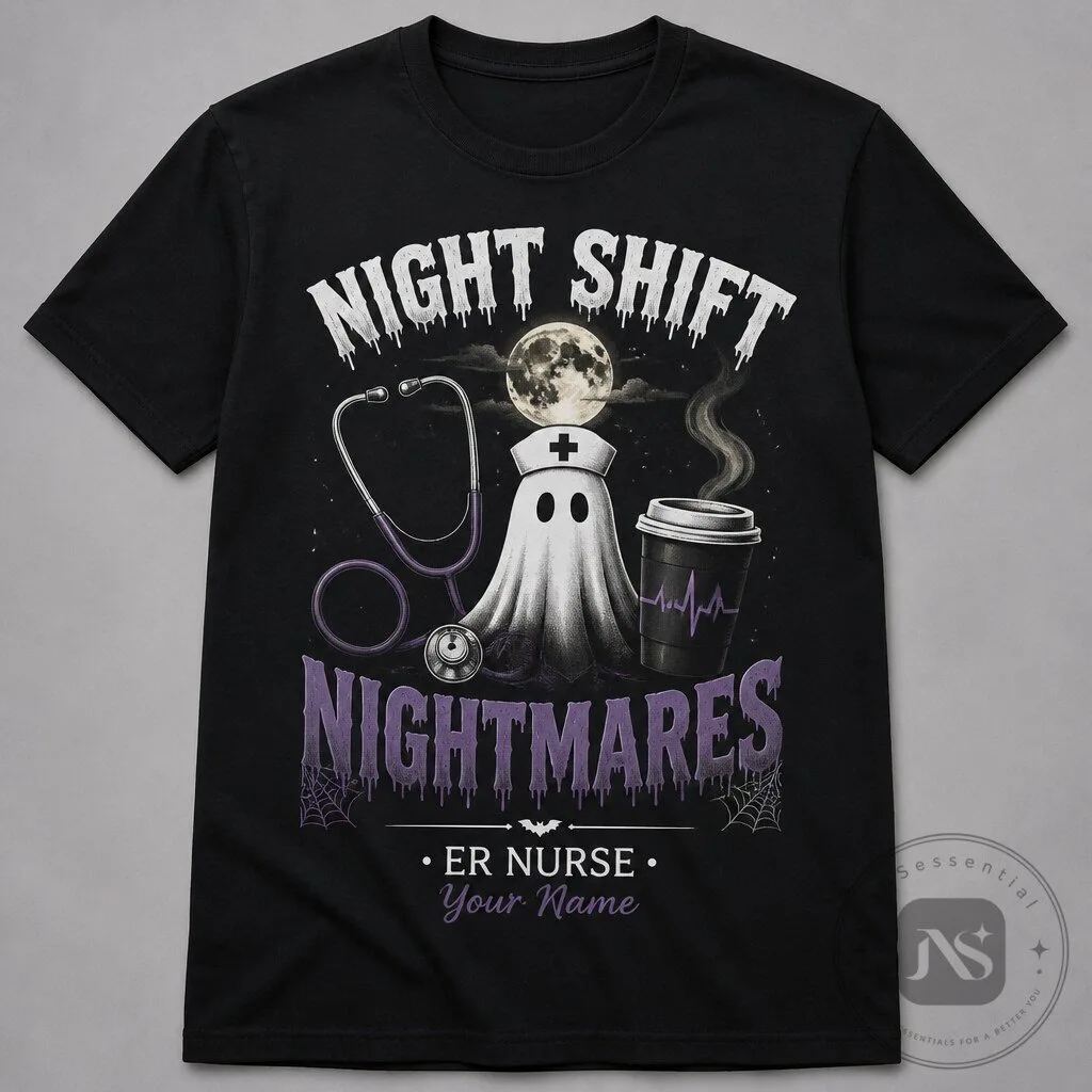 Night Shift Nightmares Halloween Nurse T-Shirt ER Nurse Halloween Shirt
