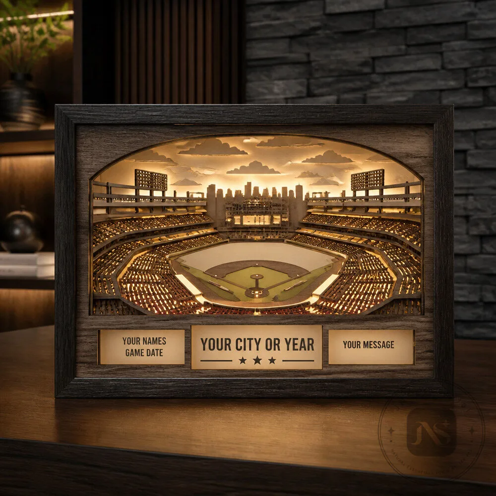 Personalized New York Yankees Lighted 3D Stadium Lightbox