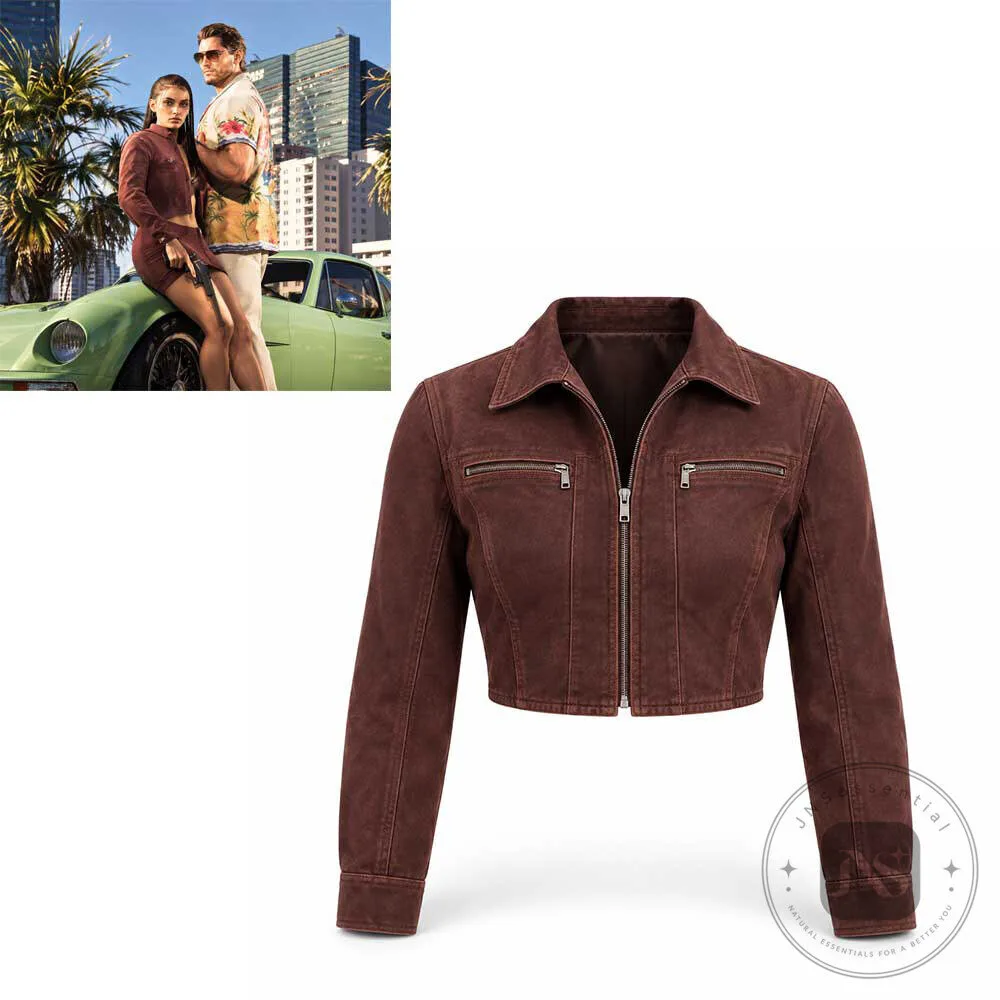 GTA 6 Lucia Maroon Crop Jacket 2026 Trending