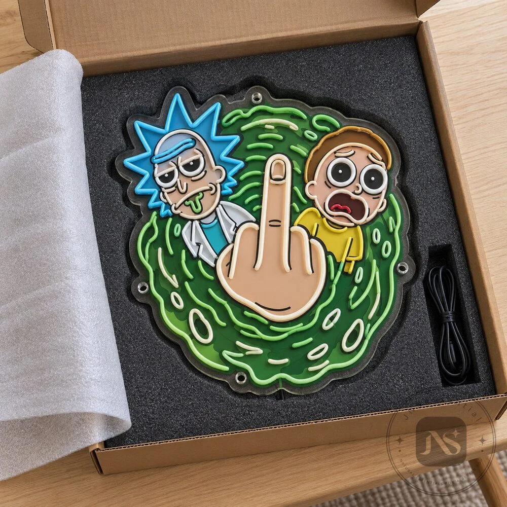 Rick x Morty Portal Middle Finger Neon Wall Light For Decoration 11 Rick x Morty Portal Middle Finger Neon Wall Light For Decoration
