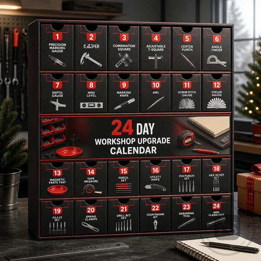 Craftsman Advent Calendar With 24 Workshop Accessories for DIY Homeowners Dads