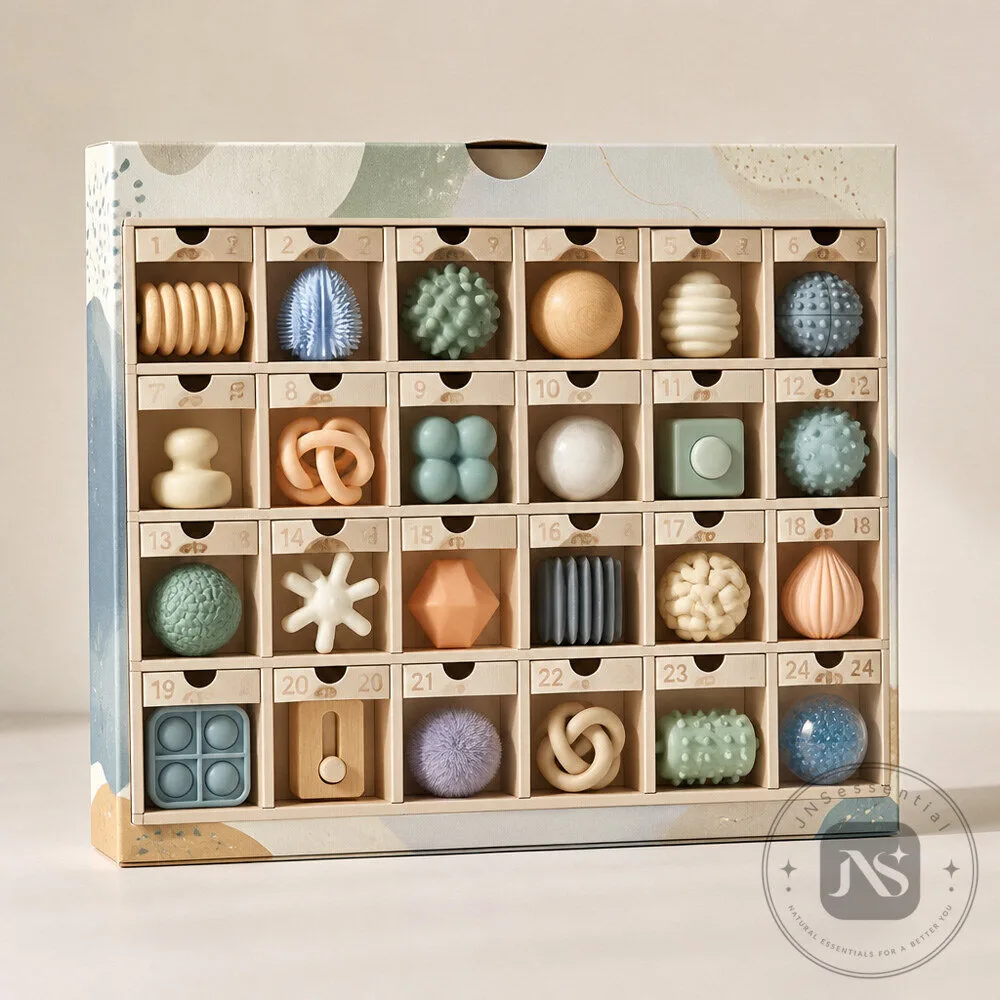 Tactile Advent Calendar With Original Mini Desk Toys and Collectible Display Box