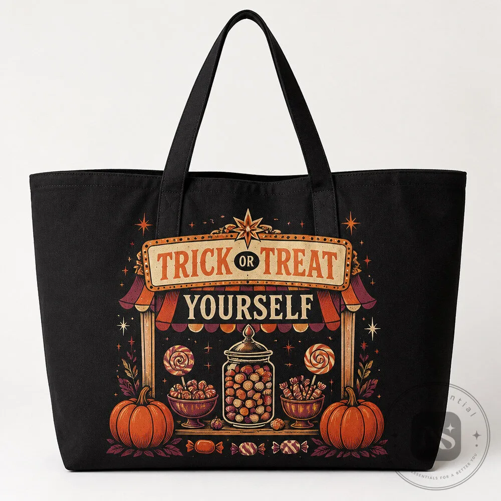 Trick or Treat Yourself Tote Adult Halloween Nostalgia Bag