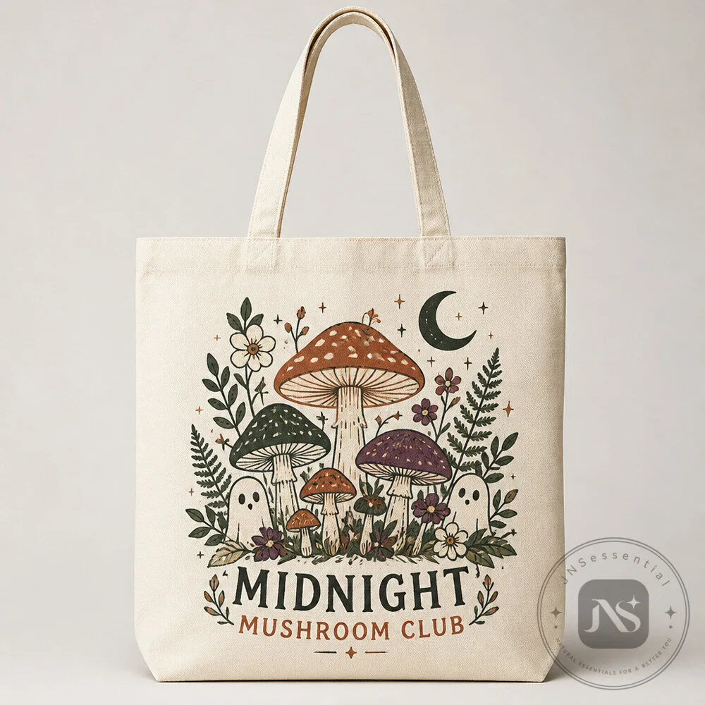 Spooky Mushroom Tote Goblincore Halloween Fall Bag