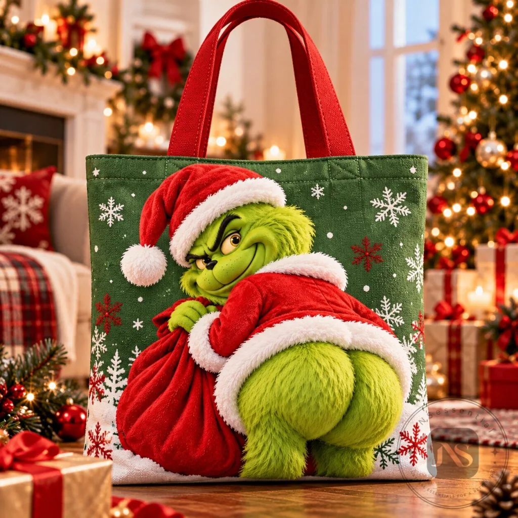 Grinch Butt Christmas Tote Bag 2026 Funny Holiday Shopping Gift Grinch Butt Christmas Tote Bag 2026 Funny Holiday Shopping Gift